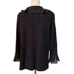 R & M Richards  Black Ruffled Jacket Silver Sparkles Large L Photo 3