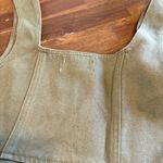 Urban Outfitters  Green Denim Dress Mini Fall Army Olive Button Front 4 Photo 6