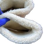 Tory Burch Patent Leather Lamb Shearling Fur Lined Duck Winter Rain Boots Size 7 Photo 8