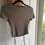 Princess Polly  Brown Ruched Crop T-Shirt Photo 3