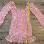 Likely  Pink Lyssa Floral Ruffle Long Sleeve Mini Dress Spring Women's size 4 Photo 7