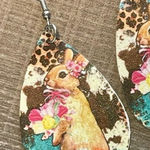 Moda  Bunny Floral Teardrop Earrings Photo 0