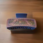 Women’s Matte Western Sunflower Pattern Design Craft Claw Clip,Faux Leather NEW Brown Photo 3