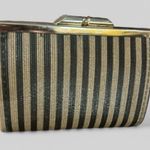 Vintage y2k gold metallic sparkle clutch wallet kisslock evening regency core Black Photo 0