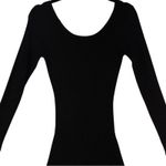 Whyte Valentyne Black Ribbed Knit Low Scoop Back Dress Women’s Size 10 Emo Goth Photo 2