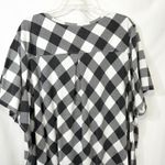 Woman Within  Plus Size 30/32 Top 3X Black White Buffalo Plaid Short Sleeve 1115 Photo 4