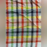 Vintage Echo red plaid cotton square scarf made in France Photo 1