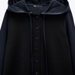 ZARA Blue Black Contrasting Combined Shirt Dress Photo 3