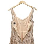 Lulus Sequined Skater Dress Women’s Size XS Throw Some Glitter Rose Gold Wedding Photo 6