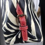 Dooney & Bourke Vintage DOONEY BOURKE Black & White Leather Zebra Stripe Shoulder Bag Photo 15