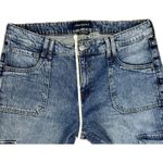 Aeropostale Women’s Mid Rise Flare Cargo Jeans Blue Denim Y2K Wide Leg Pants 14 Photo 6