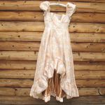 Mac Duggal  68276  Womens FLORAL PRINT PUFF SLEEVE HIGH LOW BROCADE GOWN Photo 4