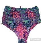 Apollo Swim  Pink Blue Geometric Print High Rise Bikini Bottoms Size M Photo 1