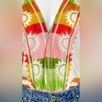 Farm Rio  Rainbow Sherbert Tropical Boho Sunset Pink Bodysuit Women's Sz Small Photo 9