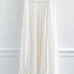 Mustard Seed Boutique White Ruffle Maxi Open Back Dress Photo 0