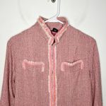 Kenzie pink silk tweed longline jacket with sequined fringe trim size 8 Photo 2