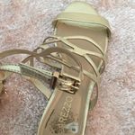 Arezzo Gold metallic Caged strappy sandals Gold Size 6 Photo 4