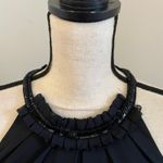 Badgley Mischka  Beaded Halter Dress sz 8 Ruffle Neck Cocktail Party Event Demure Photo 2