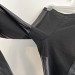 BCBGMAXAZRIA Caragh Faux Leather Panel Leggings Black Pull On Mixed Media Small Photo 8