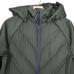 BCBGeneration Womens S Mixed Media Hooded Quilted Jacket in Loden NEW Photo 3