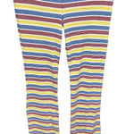 ZARA  Rib Texture Striped Pull On Flared Bell Bottom Pants‎ Multicolor Size Large Photo 2
