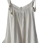Saturday Sunday By Anthropologie Cream Gauzy Overalls Tie Shoulder size medium Photo 7