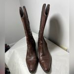Womens sz 8M Matisse Chocolate Leather Point Toe Cowboy Western Pull Up Boots Brown Photo 2