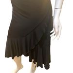 Vintage 90s Black Asymmetrical Ruffle Goth Dress XS Photo 4