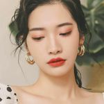 18K Gold Plated Lightweight Chunky Open Gold Hoop Earrings for Women Photo 2