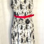 Halogen Belted Pleat Print Fit & Flare Dress Photo 2