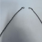 Source Unknown Double Silver Blouse Necklace Clear and Silver Beads 14 1/2"‎ Long Photo 3