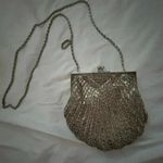 Apt. 9  BEADED LIGHT GOLD SILVER CHAIN PURSE KISS CLASP VERY GOOD CLEAN CONDITION Photo 0