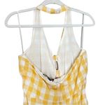 Sugar Lips Gingham Midi Dress Size Medium Yellow White Tie Front Halter Sz M New Photo 7