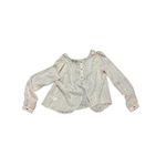 ASTR Lace Blouse Sheer Long Sleeve Button Up Bohemian Top Size M Photo 0