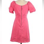 BCBGMAXAZRIA  Blush Pink Babydoll V Neck Scalloped Hem Mini Dress Size 4 Small Photo 3