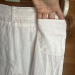 Max Studio  Specialty Linen White Wide Leg High Rise Pant Pocket Beach Flowy Vaca Photo 5