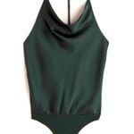 Abercrombie & Fitch Satin Cowlneck T-Strap Back Bodysuit Photo 0