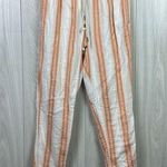 Faherty Womens Pants Small Cotton Topanga Clementine Serape Raw Hem Stripe Gauzy Photo 0