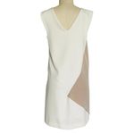 Milly Asymmetrical Color block Shift Dress Neutral Cream Tan Photo 8