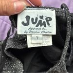 Jump Vintage 90s Black + Silver Glitter Full Length Sleeveless Prom Dress Photo 6