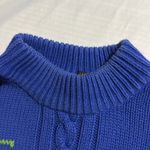 Liz Sport Vintage  womens size small Floral Knit pullover Sweater blue stitching Photo 6