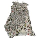 Jason Wu  Dress Womens 4 Grey Painterly Cream Floral Printed Midi‎ Tiered Silk Photo 1