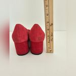 Anne Klein Sienna Tailored Pumps Red Suede Chunky Heel Horsebit Size 7.5 Photo 7