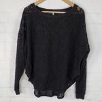 Free People Black Lace Reverce Fleece Top S Photo 2