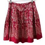 Yoana Baraschi Anthropologie Women's Floral A-Line Skirt Red Knee-Length Size 8 Photo 3