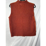 Vtg Designers Studio Originals Brown and Orange Leather and Knit Vest Photo 1