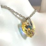 Swarovski Crystal AB Heart Pendant on Silver Chain Necklace Photo 10