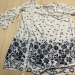 Siren Lily Dress Blue White Floral Motif Size 1X Bell Sleeve Midi Dress Fairy Photo 4