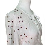 Anthropologie fig & flower Smocked Semi-Sheer Peasant with rainbow Embroidered Flowers Boho Photo 2