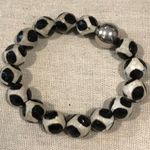 SIMON SEBBAG Black White Tortoise Agate Sterling Silver Necklace & Bracelet Set Photo 3